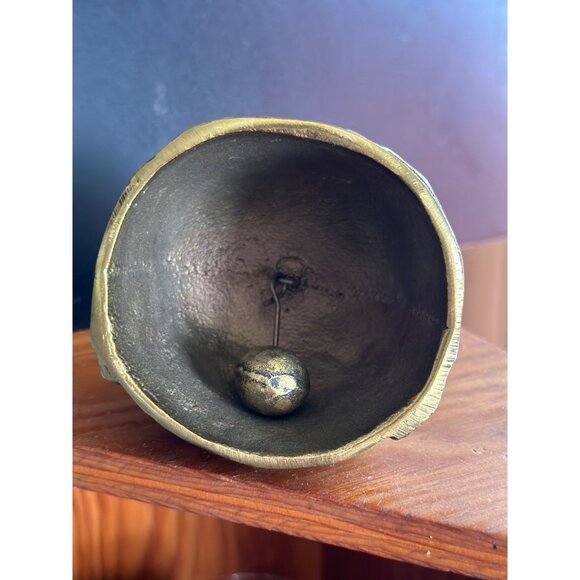 Vintage Brass Victorian Lady Doll Shape figure Rare unique Hand Casted Bell 5” - Picture 7 of 7